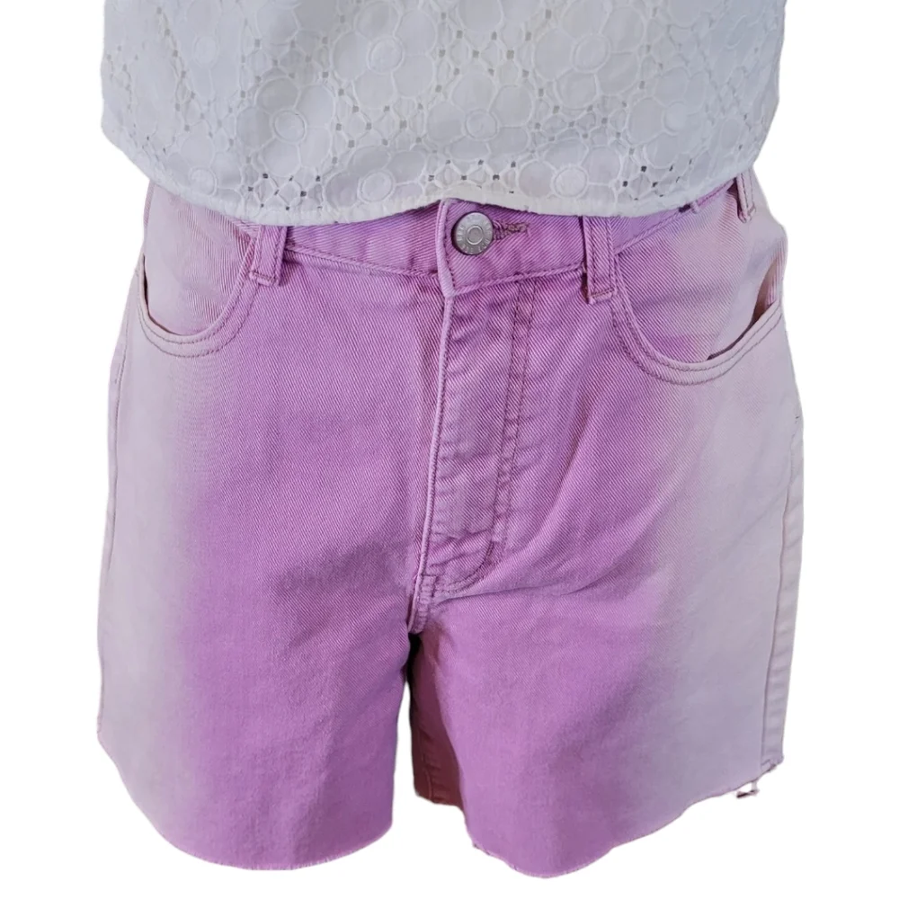 NEW Urban Outfitters BDG Longline Carpenter Purple Ombre Baggy Denim Shorts 27